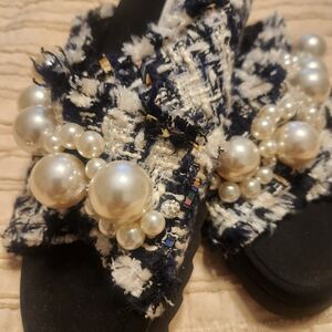 Steve Madden chunky slides.  Beautiful pearl and crystal ball embellishment.